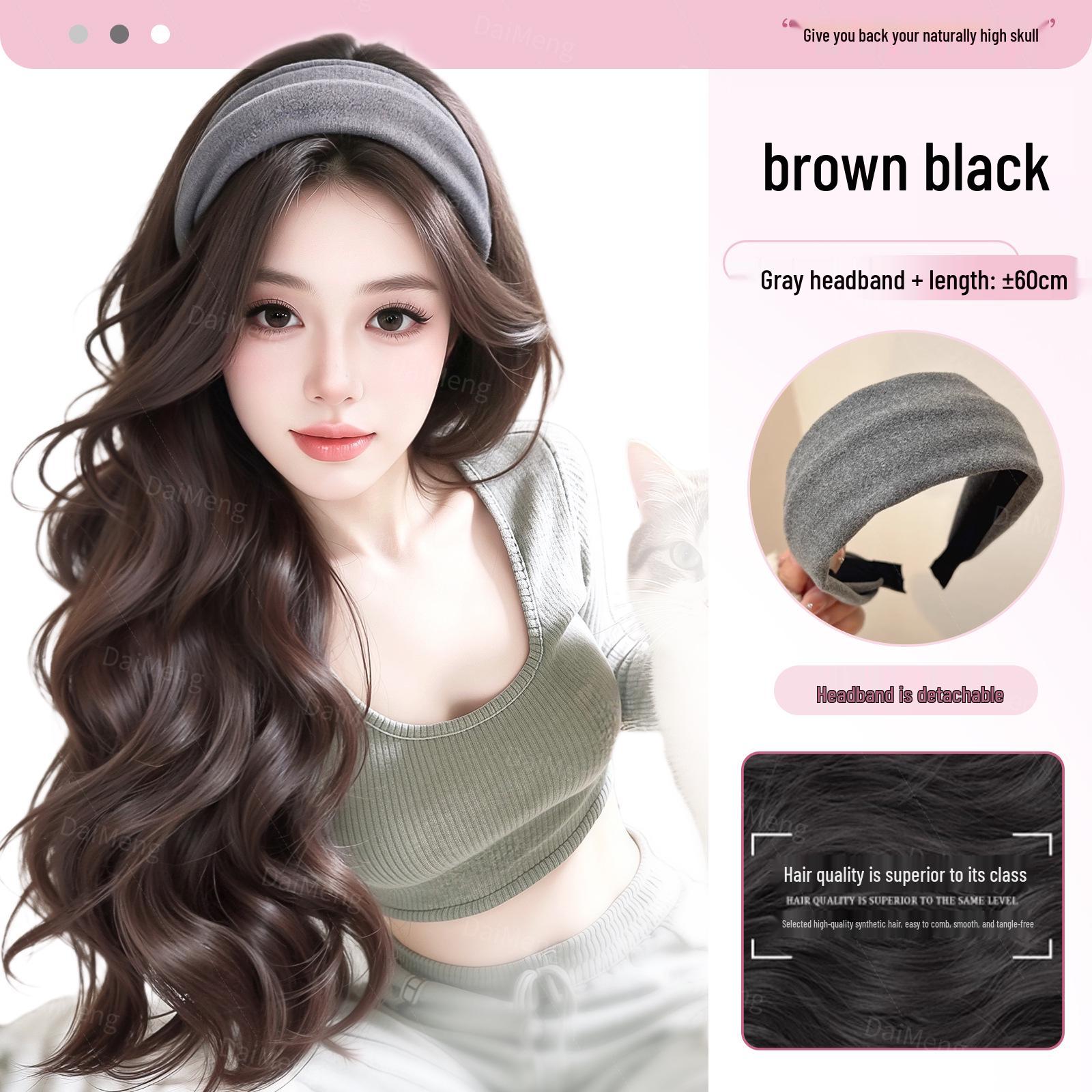 Женская осенне-зимняя длинная кудрявая повязка-парик со съемным высоким верхом на макушку