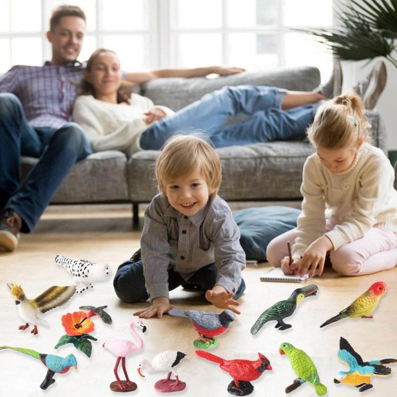 Realistic Bird Static Model Solid Figure Toy Animal Figurine Statue Fowl Figure Set Kids Collectible Toy Cake Toppers