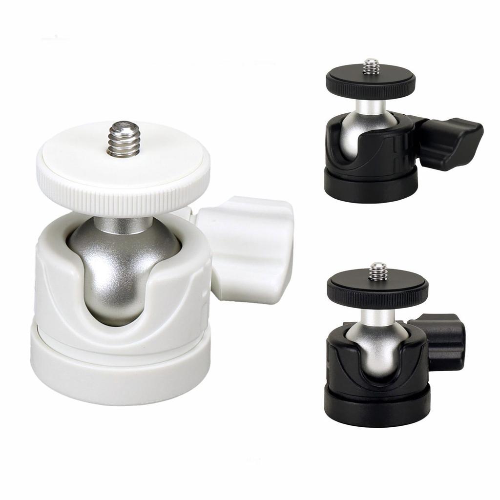 Portable Aluminum Alloy Mini Ballhead Mount, 1/4" Hot Shoe Tripod Adapter, 360°Rotatable For Cameras And Camcorders,