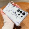 Blue Purple Flower Case For Samsung Galaxy S26 S25 S24 Ultra S23 S22 Plus S21 FE A54 A15 A25 A35 A55 A16 A26 A36 A56 A17 A37 A57 5G Clear Soft Cover