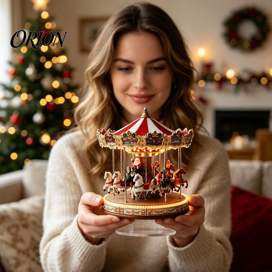 Unique Collectible Keepsakes Carousel Acrylic Tabletop Decor, 2D Flat Hanging Ornament for Christmas Decorative Figurines Home Office Desk Decoration,