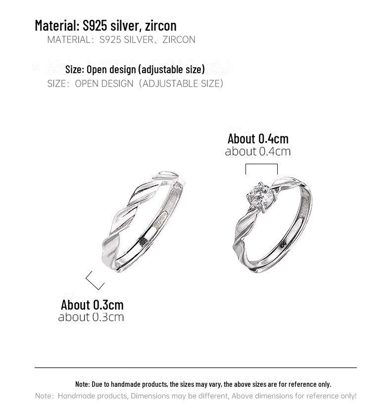 S925 Silver Mobius Couple Rings - Customizable by Pattern, Picture, or Sample