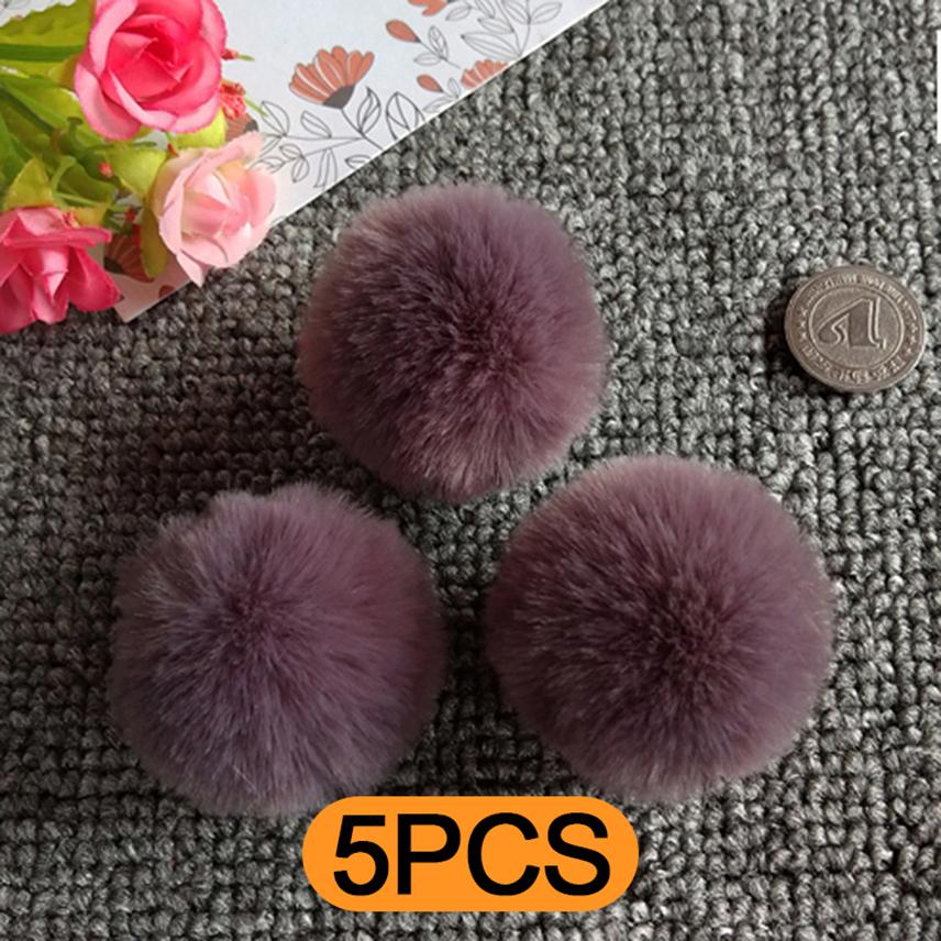 5pcs 4cm 5cm Faux Fur Pompom Fluffy Soft Balls DIY Hair Ball Pom Pom for Handicrafts Handmade Sewing Crafts Materials