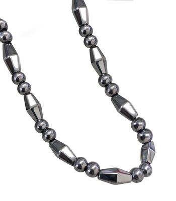 Ecooon 5A Grade Strong Magnetic Hematite Necklace with Mirror Polished Surface, Terahertz Mineral Necklace for Men and Women