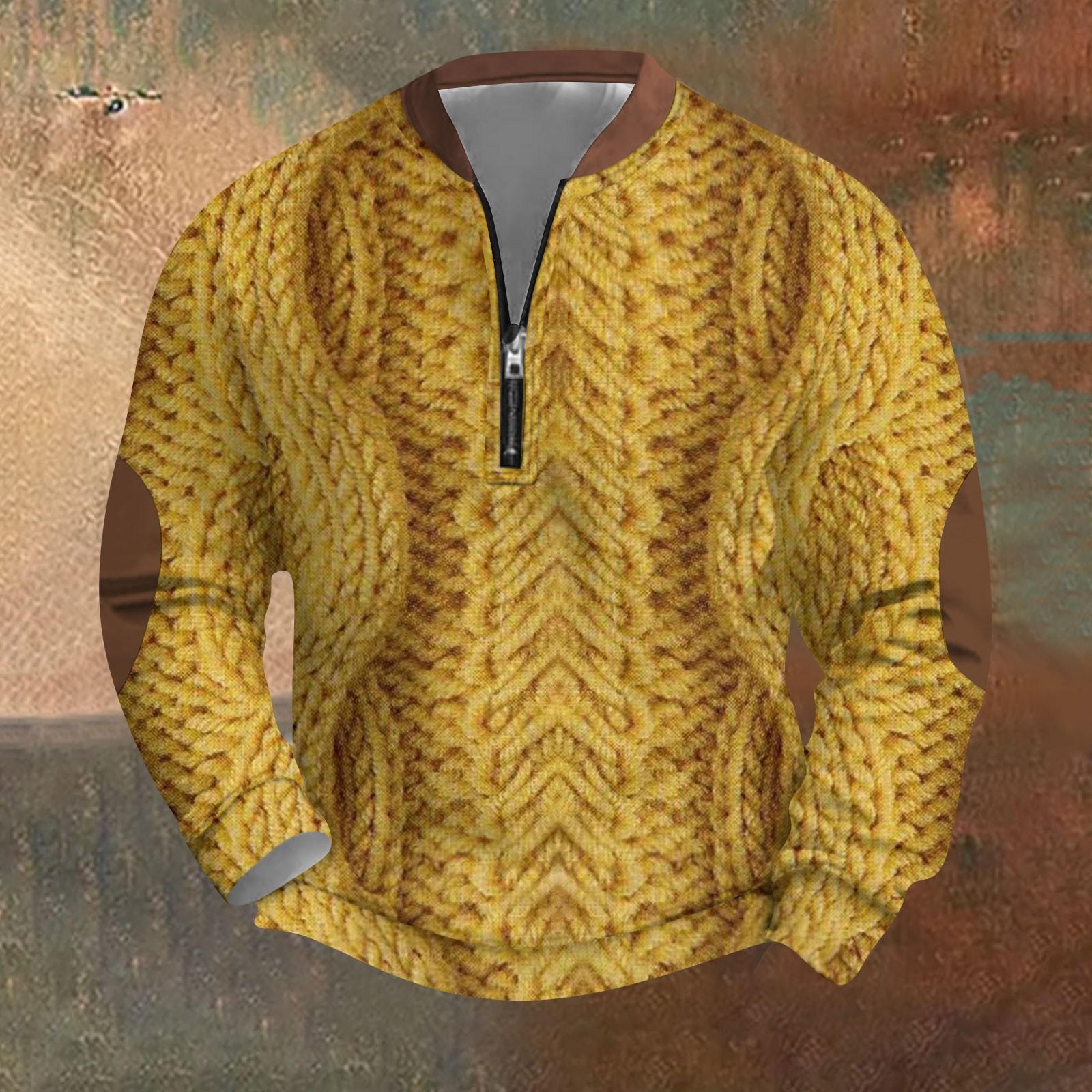 

Мужская повседневная толстовка в стиле ретро с градиентным принтом XL жёлтый