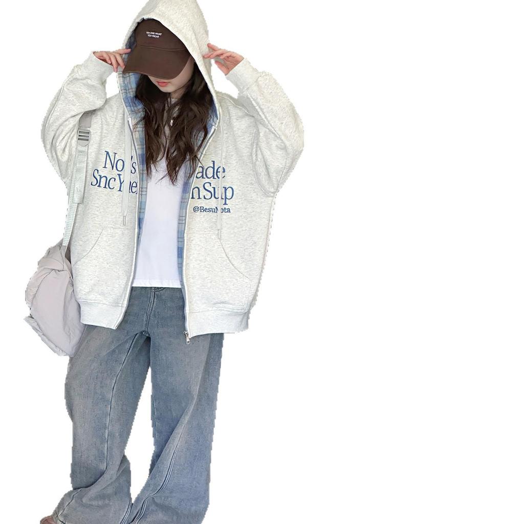 Girls' Korean-Style Hoodie Jacket - 2026 Spring/Autumn Casual Fashionable Hooded Top for Children