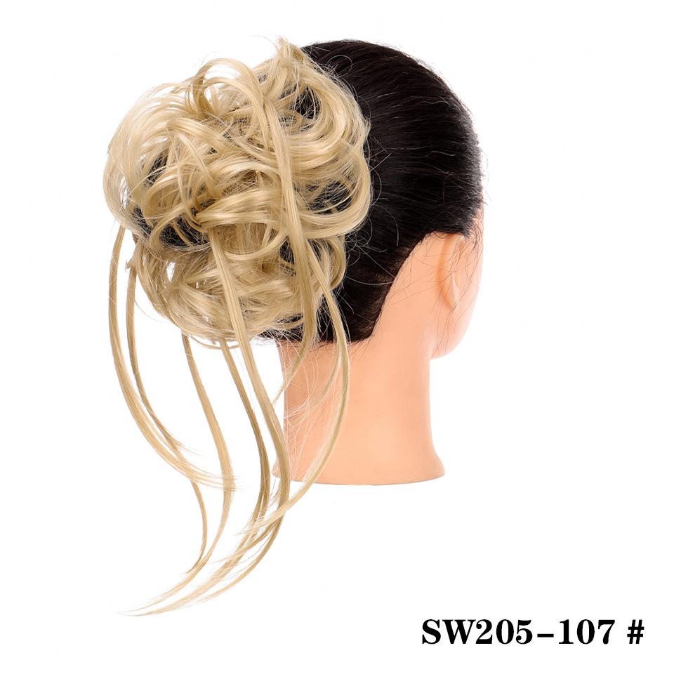 

Синтетические эластичные беспорядочные булочки для волос, вьющиеся резинки для волос, черные, блондинки, коричневые, шиньон, лента-прическа, пончик для женщин, натуральные накладные волосы