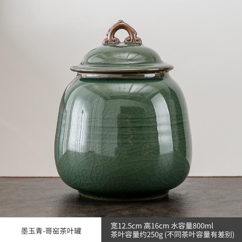 Nordic Blue Porcelain Tea Jar Large-Capacity