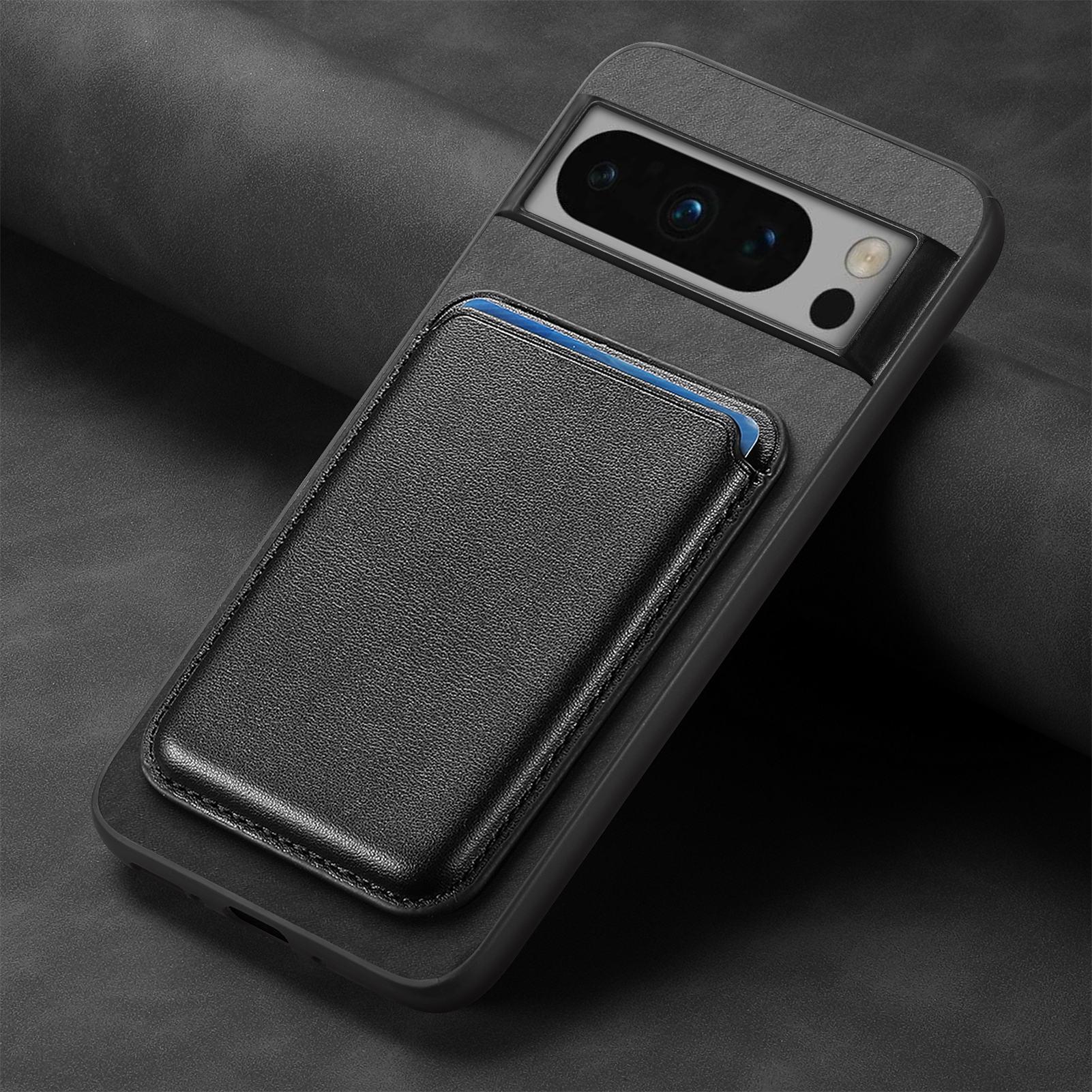 

2 in 1 Detachable Cards Solt Wallet Leather Case For Google Pixel 9 Pro 8 8A 7 7A Magnetic Wireless Charging Purse Bag Cover For Pixel 9Pro чёрный