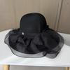 Spring and summer elegant sweet bucket hat women's big eaves mesh breathable sun hat sun protection face small beach sun hat
