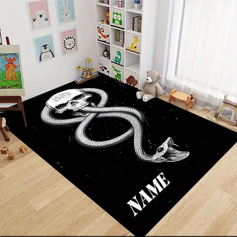 Custom Name Witchcraft Magic Hogwarts Crest Carpet Rug Customizable Soft Washable Anti-Slip Home Living Room Sofa Mats Personalized Rug. 090983