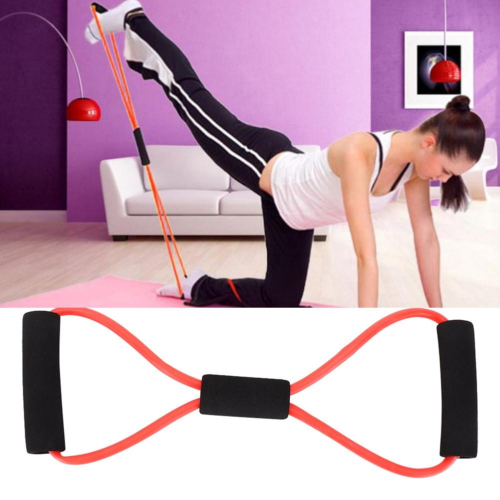 8 Shaped Elastic Fitness Pulling Rope Chest Expander Yoga Body Slimming Tension Band Red