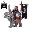 1PCS Medieval lotr Figures Orc Cav BanV Soldiers Brown Wolf rider Mount Knights Building Blocks Bricks Toys for children gifts
