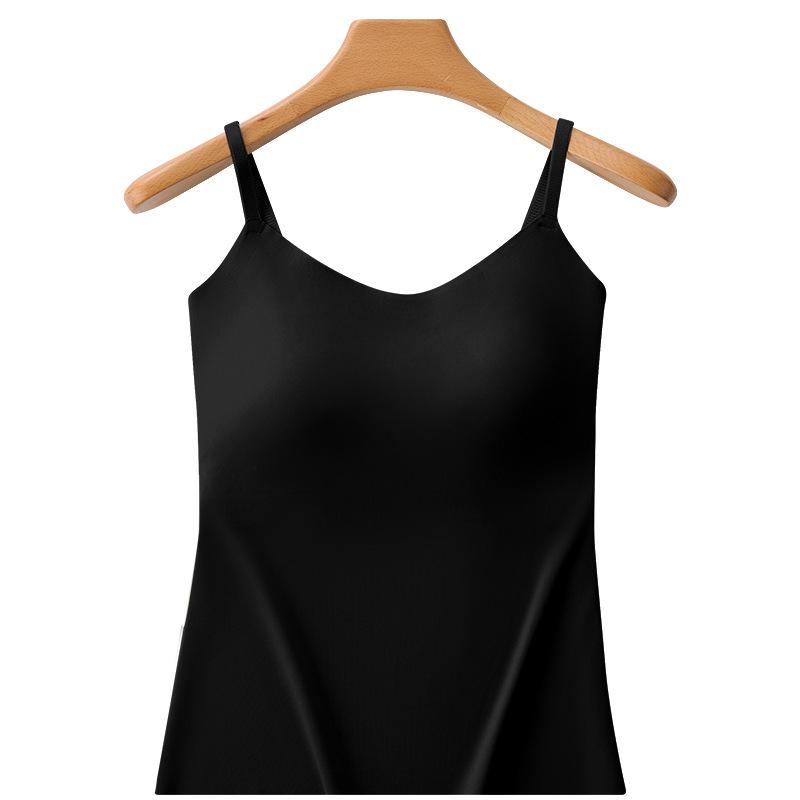 Damen Lang Schönheitsrücken Camisole, Feste Cups Hautfarbe Nahtlos Große Größen Basis Tanktop