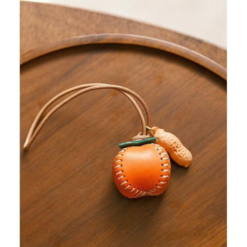 Хурма Шарм Масло Воск Кожа Мода Высококачественный Помидор Брелок Украшение Подвеска Хорошие Вещи Приходят Парами Сумка Аксессуары коричневый