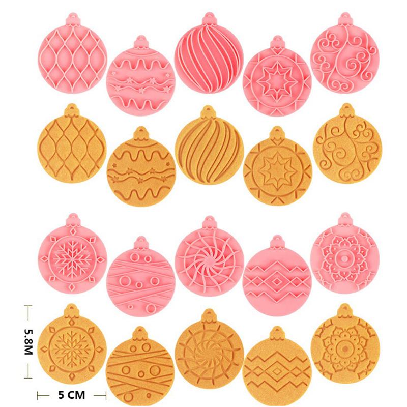 10Pcs 3D Christmas Cookie Cutters Biscuit Mold Cookie Mould Stamp Xmas  Year Party Decor Baking Tools