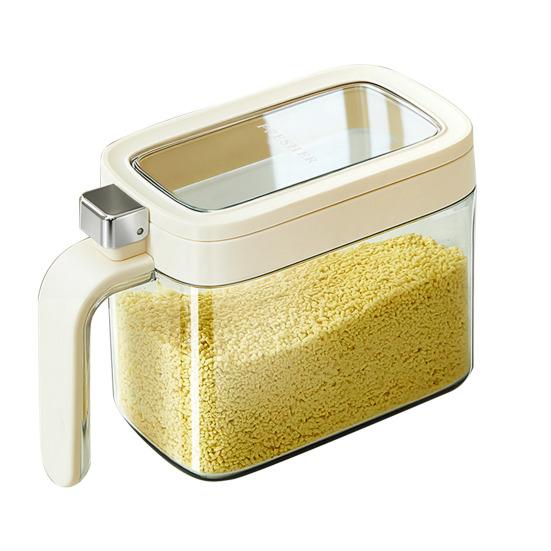 Spice Jars for Kitchen, Clear Seasoning Containers with Flip Lid And Spoon, Airtight Salt Sugar Storage Bottle, Multipurpose Condiment Organizer