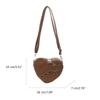 2024 Shoulder Bags Heart Shape Rivet Crossbody Bag Leather Phone Bag for Girl Women