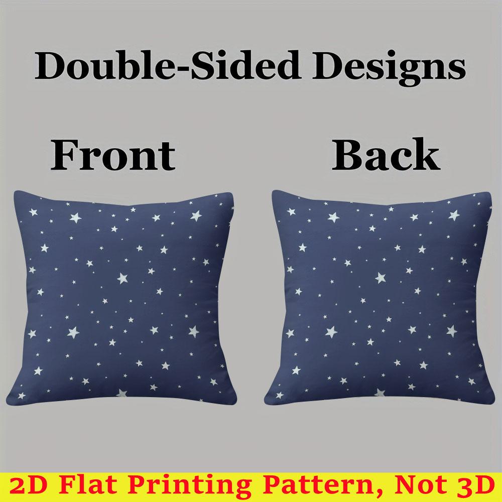 Navy Blue Light Star Decor square Jacquard Pillow Cover for Sofa Office Waist Cushion Cover Home Decorative Pillowcase