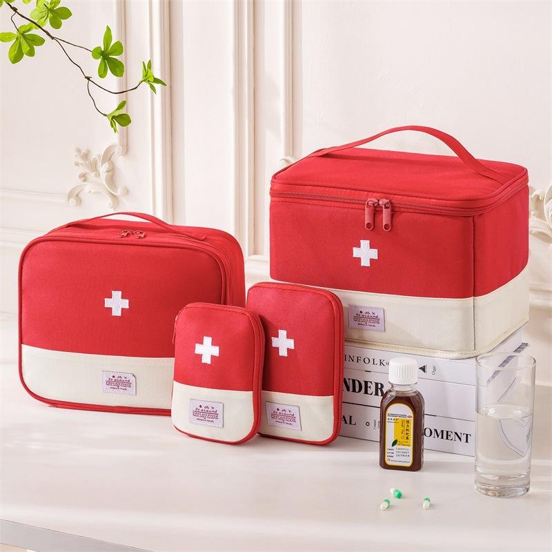 3Pcs/4pcs/set Portable Medical Storage Bag Camping Emergency First Aid Kit Organizer Home Outdoor Travel Bag