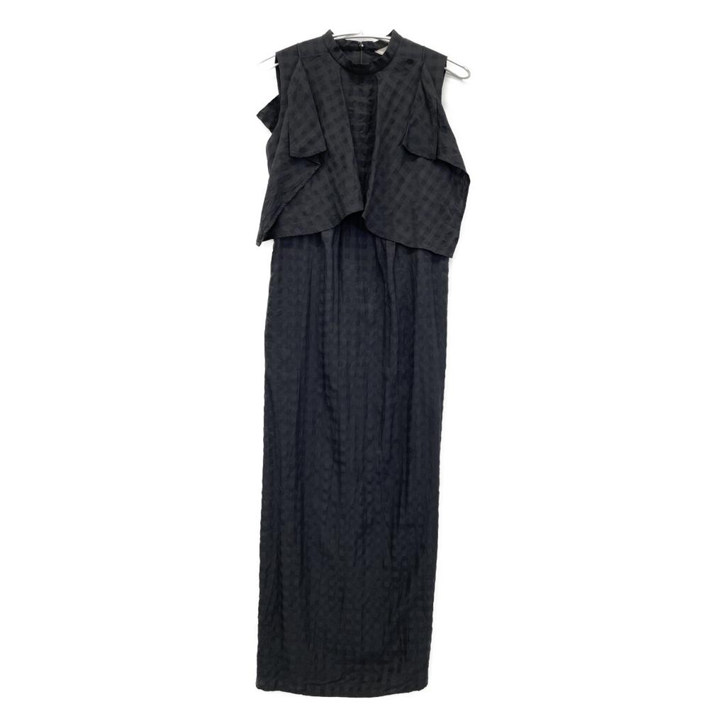 CLANE 23 Stainless Steel Black 14112-5262 Kingham Check Handkerchief One Piece Dress 0 blackUsed