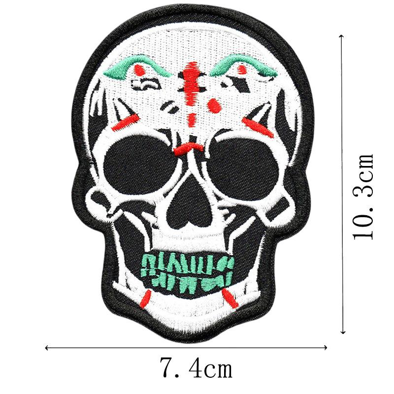 European And American Locomotive Punk Style Cloth Sticker Skull Ghost Head Shoes And Hats Bag Clothing Accessories Handmade Diy Embroidery Patch
