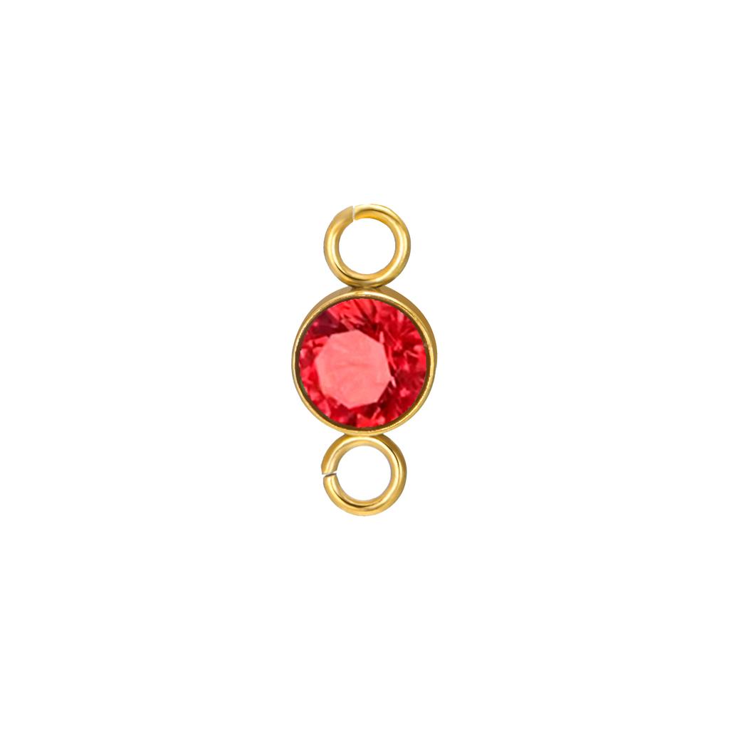 5 pcs/lot 5mm Birthstone Charms with 2 Holes Stainless Steel Crystal Pendant For Necklace Bracelet Making DIY Accessories