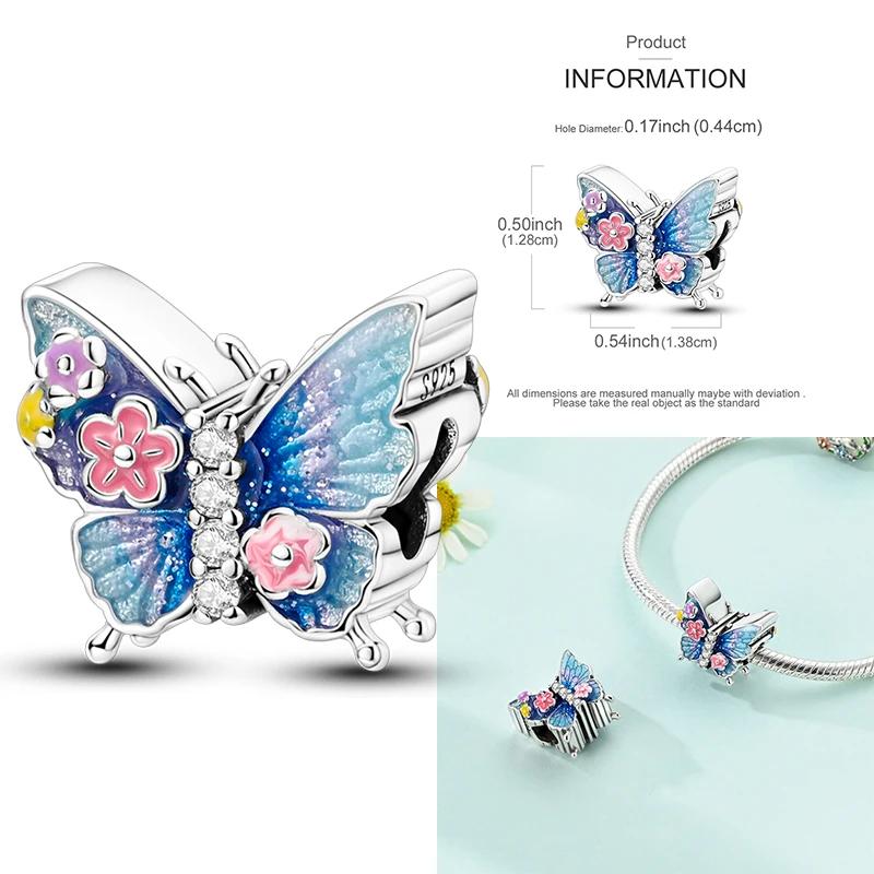 Charms Plata De Ley Sunflower Travel Balloon Devil Eyes Dragonfly Butterfly Charm Fit Original Fits Women Jewelry Charms