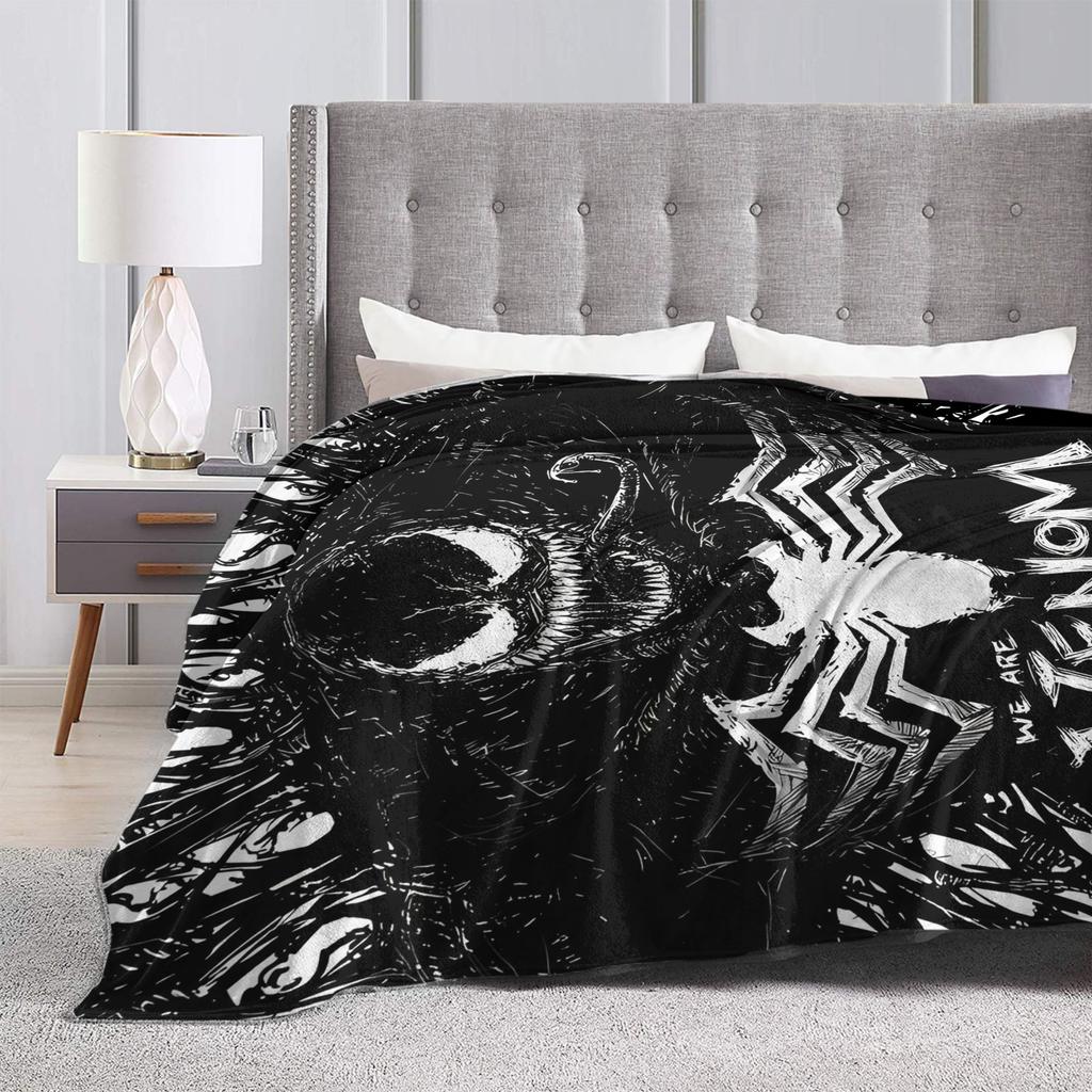 Venom cartoon Blanket Travel Office Flannel Throw Blanket For Couch Chair Sofa Bed Soft Design Quality Bedspread Gift