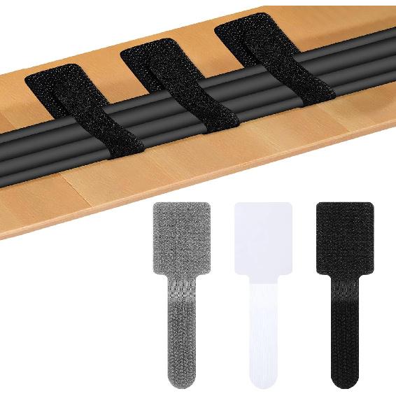 80 PCS Adhesive Hook and Loop Cord Ties, Adjustable Appliance Cord Organizer Multi-Purpose Cords Ties for Charging Cables Household Office Kitchen