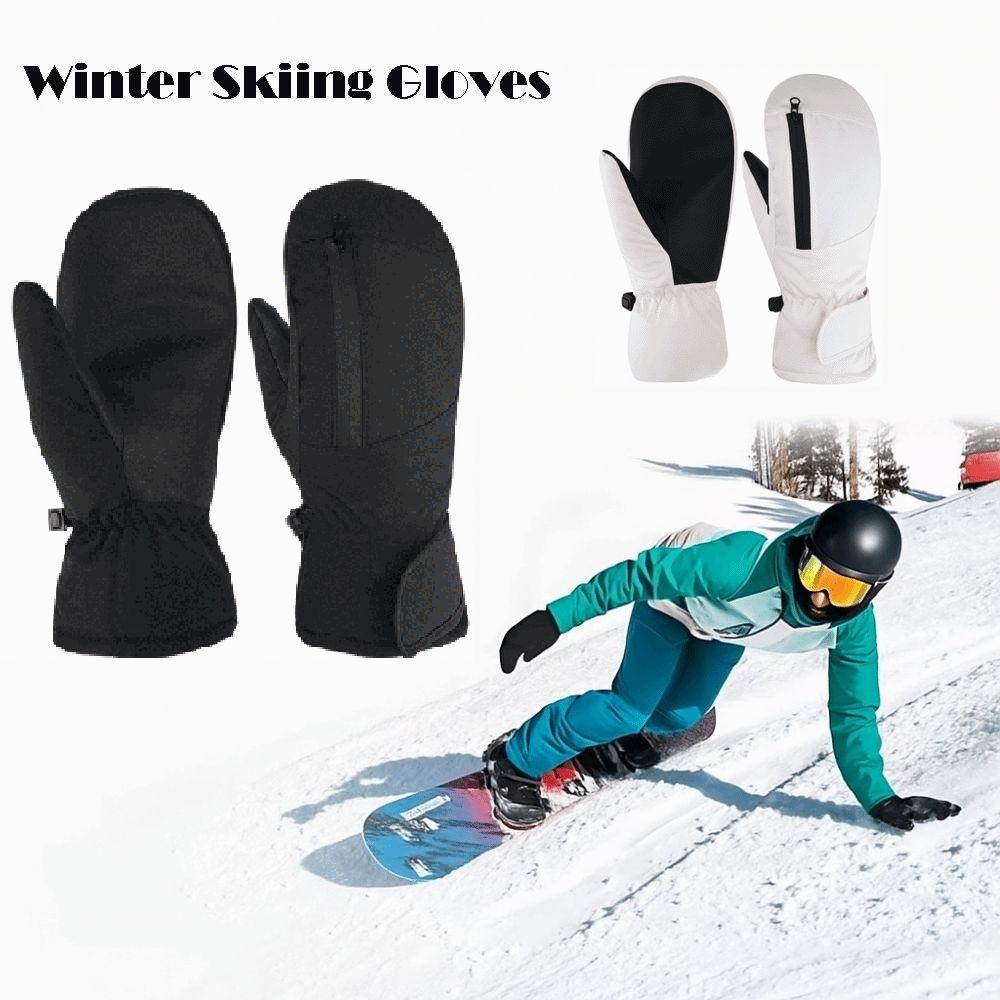 1 Pair Thermal Winter Skiing Gloves Waterproof Snowmobile Mittens Unisex Snow Gloves Winter Sports