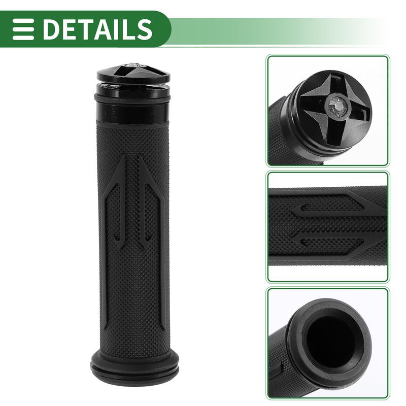 Motoforti Motorcycle Hand Grip Cover Rubber Aluminum Alloy Handlebar Grips for Motorcycle Scooter Bicycle ATV Black Universal