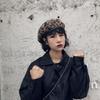 Vintage Leoparden-Baskenmütze Damen Herbst Winter Wolle Achteckig Vielseitige Cowboy-Kappe Koreanischer Mädchen-Stil Winddichte Maler-Künstler-Hüte