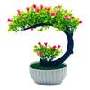 Falsk Bonsai Romantisk Ingen vanning Plast Vakker kunstig blomst Bonsai med Pot Garden Supplies