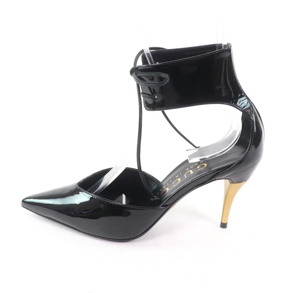 Scarpe col tacco GUCCI immacolate Punta stretta pelle verniciata nera Donna 36 721045 Usato