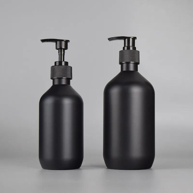 300/500ML Matowy Czarny Dozownik Mydła w Płynie Wielokrotnego Napełniania Pojemnik na Szampon Odżywkę Balsam do Ciała do Akcesoriów Łazienkowych Hotel