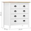 VidaXL Buffet Commode Storage Furniture with 5 Drawers Side Cabinet Storage Cabinet Interior White 79x40x80 Cm 288918