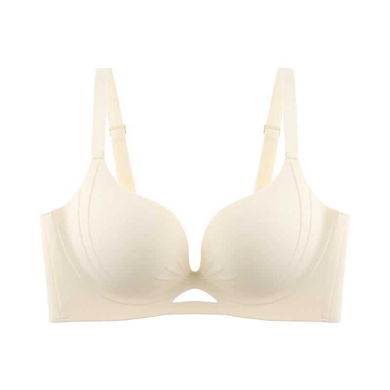 Seamless Thin Wireless Corrective Bra, Push Up Side Gathering Anti-Sag Special for Small Flat Chest Women Bra