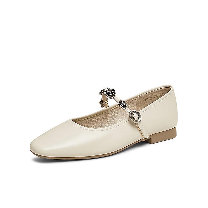 Besto Retro French Mary Jane Square Heel Shoes 36