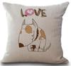 Bull Terrier Cushion Cover Funny Dog Printed Linen Pillows Cover Car Sofa Decorative Pillowcase Home Decoration Case Xcm