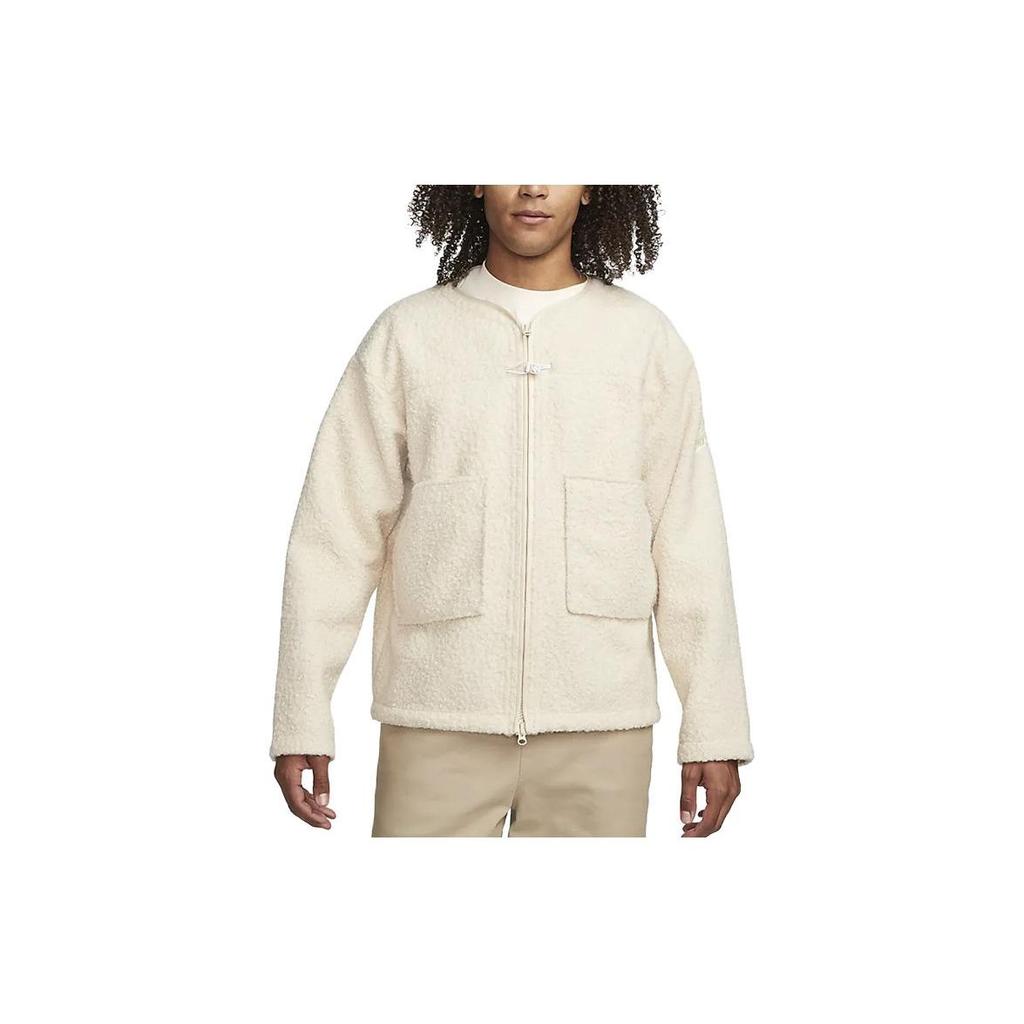 Nike Sportswear Tech Pack Solid Color Crew Neck Casual Fleece Jacket Men Jackets Beach-White FB7411-126