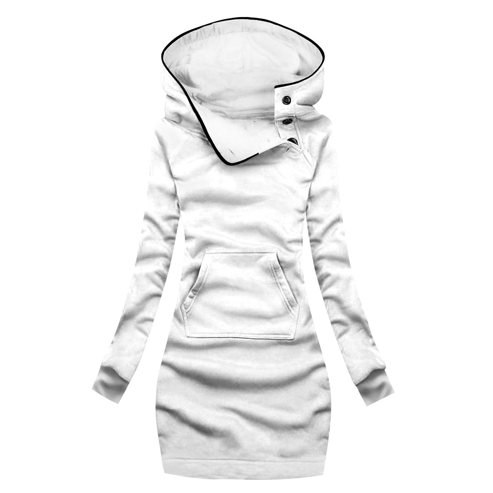 

Fashion Solid Women s Long Sleeve Hooded Turtleneck Fleece Jacket