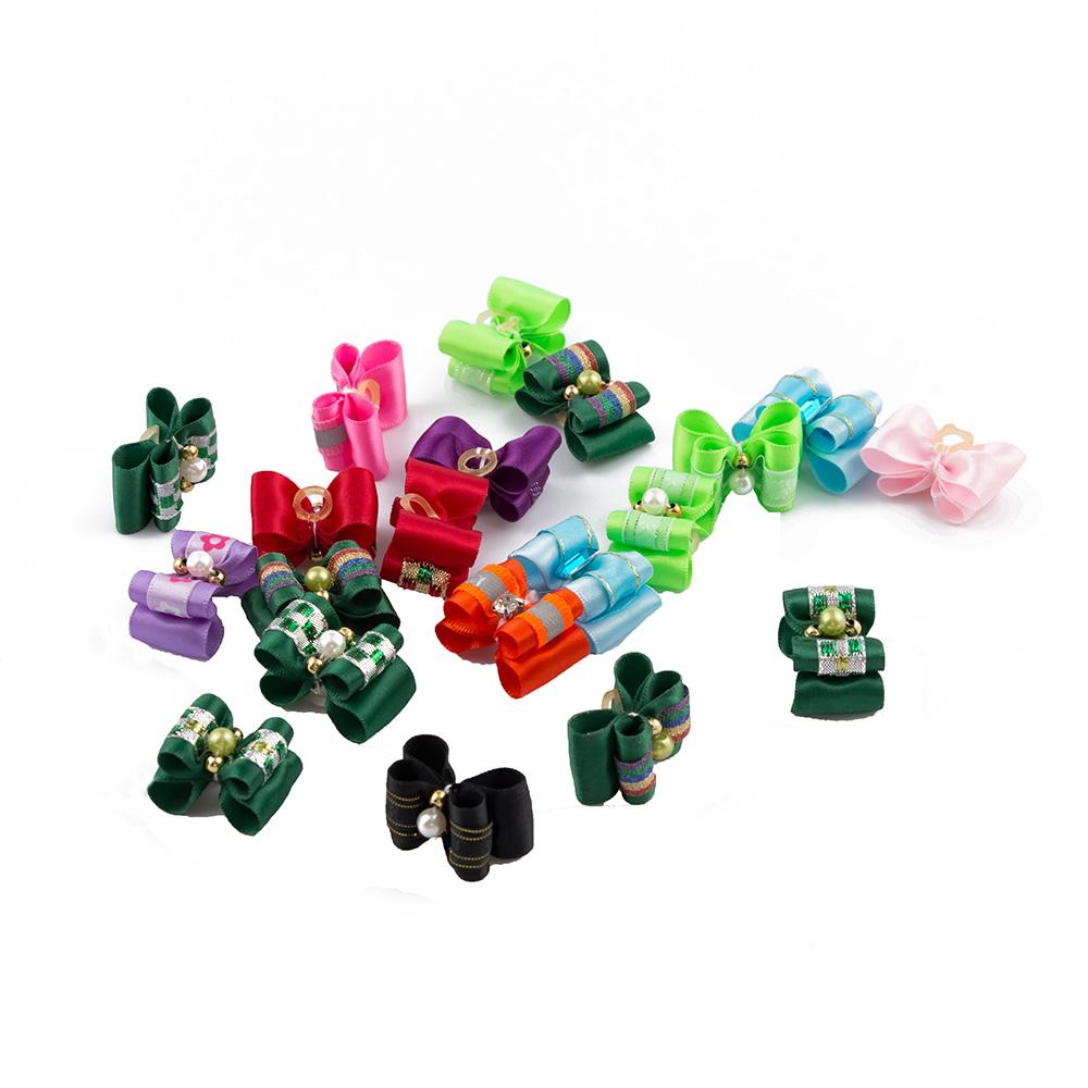 Hair Bows Pet Handmade with Rubber Band Hair Clips Puppy Grooming Accessories Products Small Dogs