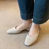 Super Soft Sheepskin~ Cool Single Shoes Women's Square Head Hollow Hole Shoes Retro Shallow Mouth Hollow Breathable Mary Jane Shoes