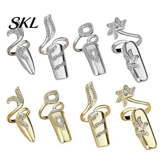 Non-scratch Nail Ring Universal Fit Ring, Lightweight Adjustable Opening Finger Jewelry, Versatile Geometric Design for Protecting Manicure