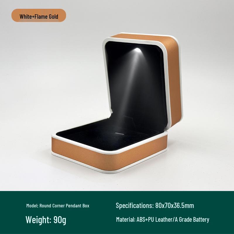 Creative LED Light Jewelry Ring Box with Illuminated Display