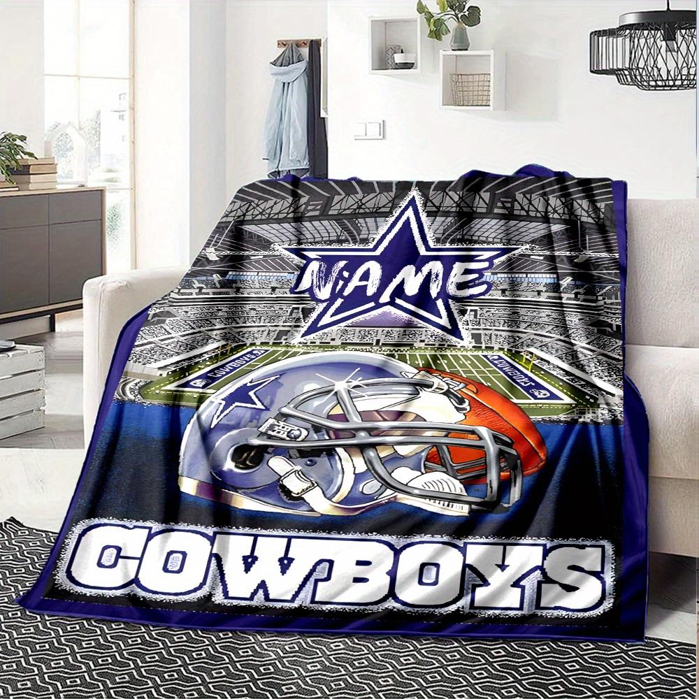 Cowboys Helmet Stadium Star Customized Your Name Blanket Lightweight And Comfortable Warm Blanket Suitable For Bed Home Chair Office Sofa Camping