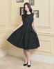 Teuwidia [Lady Line] Ophelia Ribbon Point Sleeveless Midi Balloon Dress Black