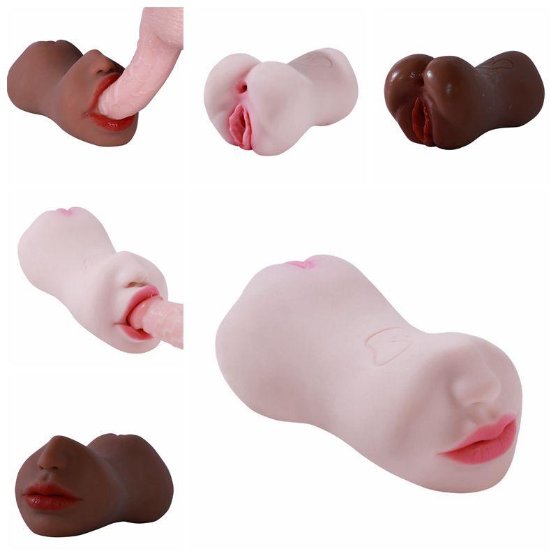 3in1 Realistic 3D Vagina Anal Plug Mouse Male Masturbator Cup Adult Sex Doll for Men Airplane Cup