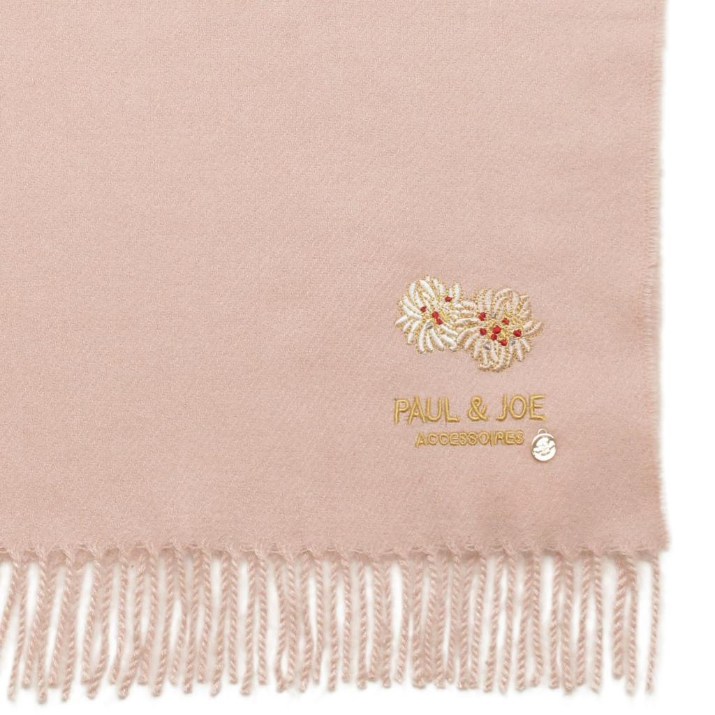 ACCESSOIRES Joe Solid Color with Chrysanthemum Packaged Scarf Pink [Paul & Joe] [Moonbat] (Paul & Accessories) Embroidery, 50078,